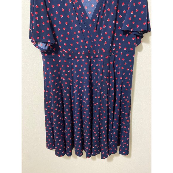Torrid Women's Navy Blue Heart Midi Flutter Sleeve Dress Size 3x - Picture 4 of 8
